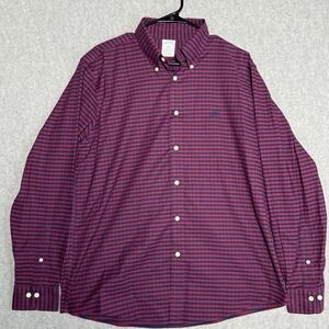 Brooks Brothers Shirt Mens Size Large Regent Fit Blue Red Gingham Pattern Dress
